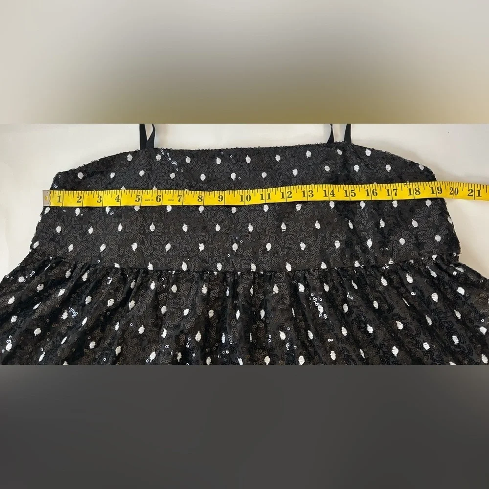 NWOT ZARA TRAPEZE DRESS. BLK/WTE POLKA DOTS. FLATTERING ON ALL BODY TYPES Sz. L - Picture 9 of 10